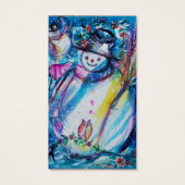 SNOWMAN MET OWL, gift label Visitekaartje (Achterkant)