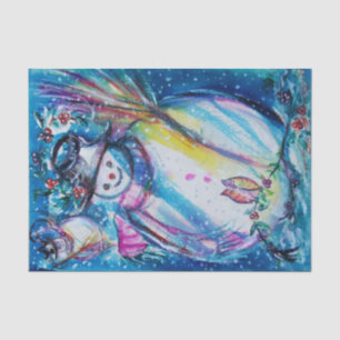 SNOWMAN MET OWL,Winterseizoen,Kerstmis Tissuepapier