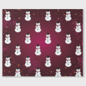 Snowman met Pet Red Cadeaupapier (Vlak)