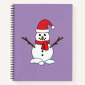 Snowman met Red Bonnet en Scarf Notitieboek (Voorkant)