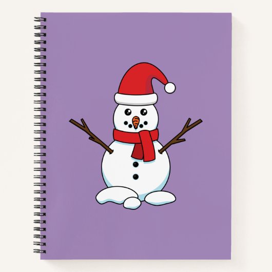 Snowman met Red Bonnet en Scarf Notitieboek (Voorkant)