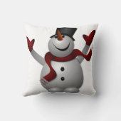 Snowman met Red Scarf Pillow Kussen (Achterkant)