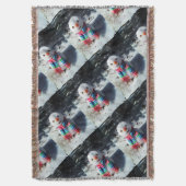 Snowman met regenboogschar deken (Voorkant Verticaal)