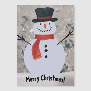 Snowman met Scarf Magnetic Kaart