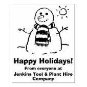 Snowman met seizoensbericht! 	rubberstempel (Afrduk)