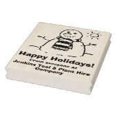 Snowman met seizoensbericht! 	rubberstempel (Stempel)