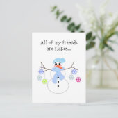 Snowman met Snowflake Friends Briefkaart (Staand voorkant)