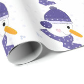 Snowman met Snowflakes Cadeaupapier (Rol Hoek)