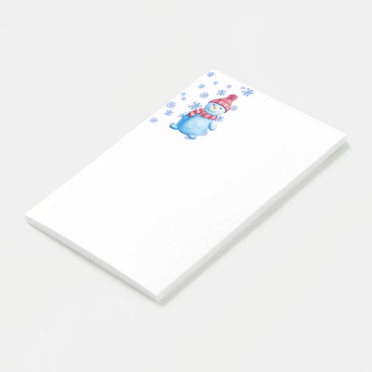 Snowman met Snowflakes Post-it® Notes (Schuin)