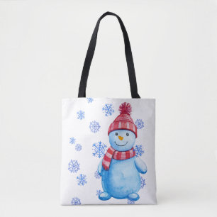 Snowman met Snowflakes Tote Bag
