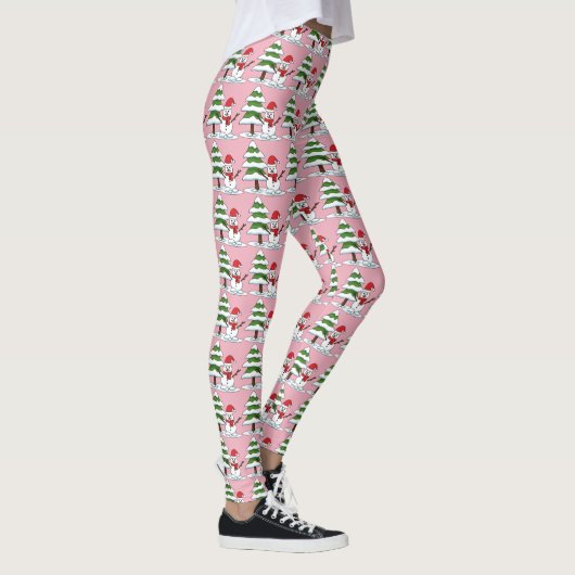 Snowman met Snowy Pine Tree Leggings (Rechts)