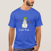 Snowman met Tennis Rackets Kerstmis T-Shirt (Voorkant)