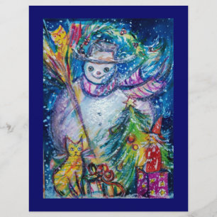 SNOWMAN MET TOYS, wit blauw geel Flyer