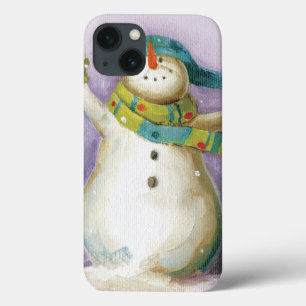 Snowman met Winter Mittens iPhone 13 Hoesje