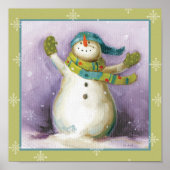 Snowman met Winter Mittens Poster (Voorkant)