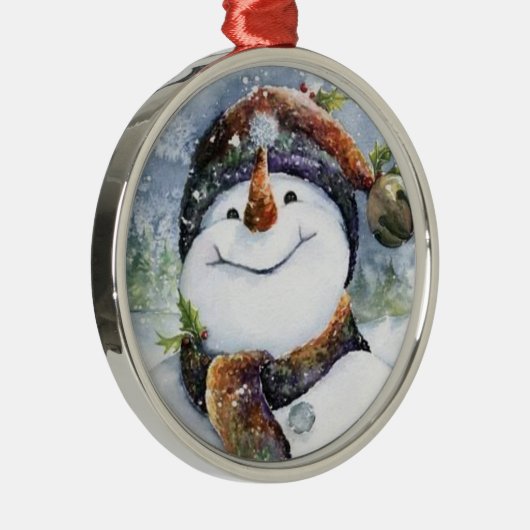 Snowman Metalen Ornament (Rechts)
