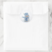 Snowman mignon avec Sticker rond casquette classiq (Sac)