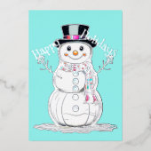 Snowman mignon Joyeux Vacances Pétroles Accents (Recto)