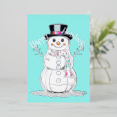 Snowman mignon Joyeux Vacances Pétroles Accents (Debout devant)