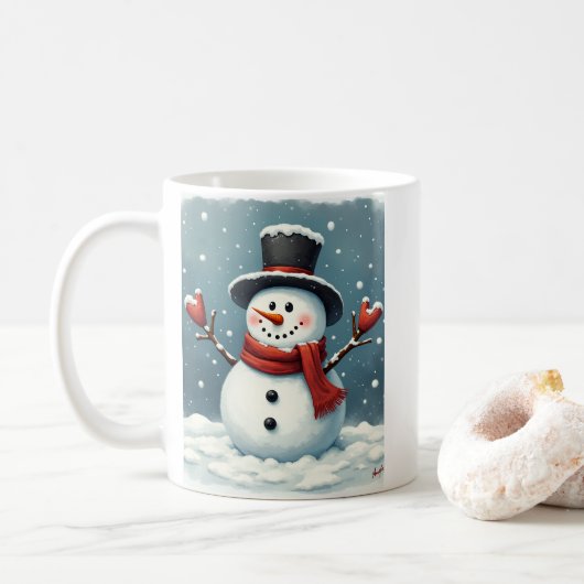 Snowman Mok (Met donut)