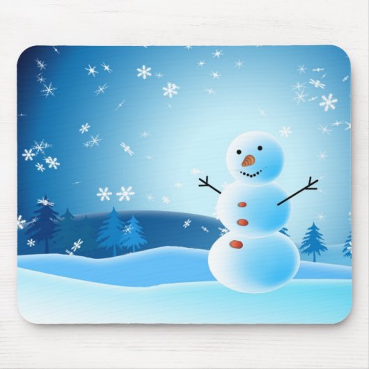 Snowman mousepad muismat (Voorkant)