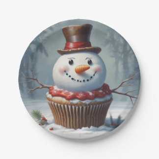 Snowman Muffin Papieren Bordje