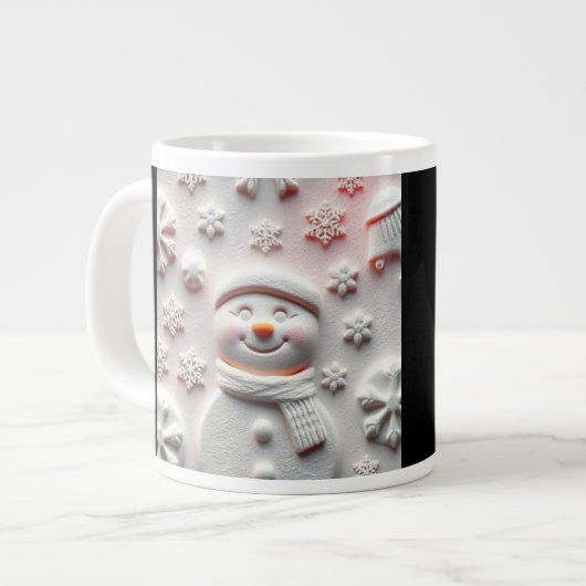 Snowman Mug Extra Grote Beker (Voorkant links)