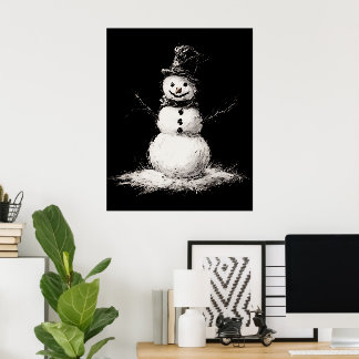 Snowman muur kunst poster
