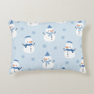 Snowman naadloos patroon, winterachtergrond, winte accent kussen