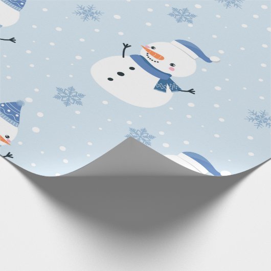 Snowman naadloos patroon, winterachtergrond, winte cadeaupapier (Hoek)