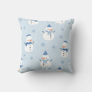 Snowman naadloos patroon, winterachtergrond, winte kussen