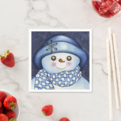 Snowman Napkins Cute Kerstfeestay Servetten (Insitu)