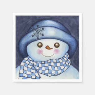 Snowman Napkins Cute Kerstfeestay Servetten