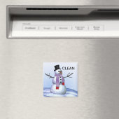 Snowman Nettoyer sale Vaisselle de Noël Magnet (In Situ (Lave-vaisselle))