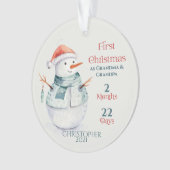Snowman New Grandouders First Kerstmis Ornament (voorkant)