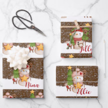 Snowman, Noël Papier d'enveloppement personnalisé 