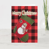Snowman Noël Stocker Buffalo Plaid Modèle (Devant)
