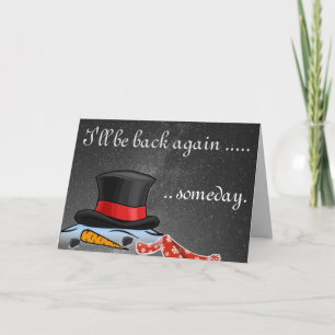 Snowman Old Silk Top Hat Feestdagen Kaart