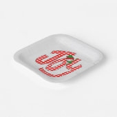 Snowman On Gingham Joy Papieren Bordje (Gebogen)