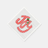 Snowman On Gingham Joy Servet (Hoek)