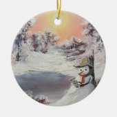 Snowman online keramisch ornament (Voorkant)