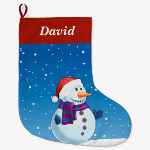 Snowman op blauwe grote kerstmis kerstsok