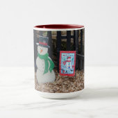 Snowman op het Boerderij voor Kerstmis Mok (Midden)