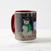 Snowman op het Boerderij voor Kerstmis Mok (Voorkant links)