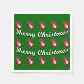 Snowman op kerst met rust op groen servetten (Voorkant)