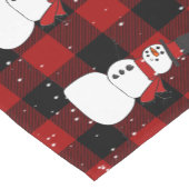 Snowman op Red Black Buffalo Play Korte Tafelloper (Hoek)