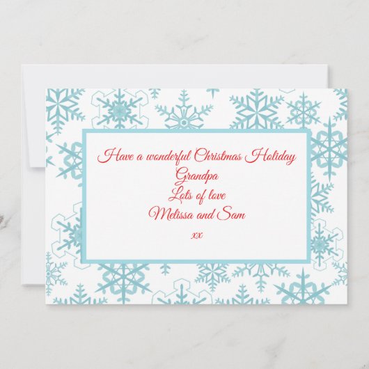 Snowman opa Gift Kaart houder (Achterkant)