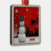  Snowman Ormanent Metalen Ornament (Rechts)