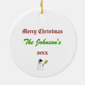 SnowMan Ornament 5 (Personaliseren) (Achterkant)