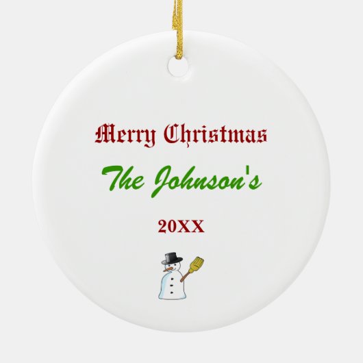 SnowMan Ornament 5 (Personaliseren) (Achterkant)